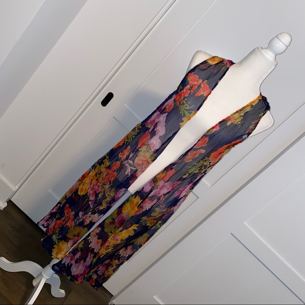Kate & Mallory floral sheer long flowy vest - Picture 2 of 7